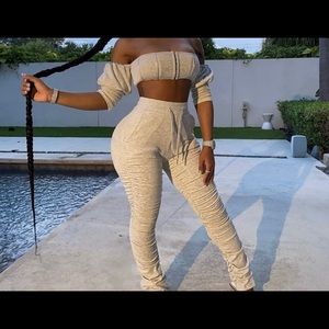 Off the shoulder sweatsuit